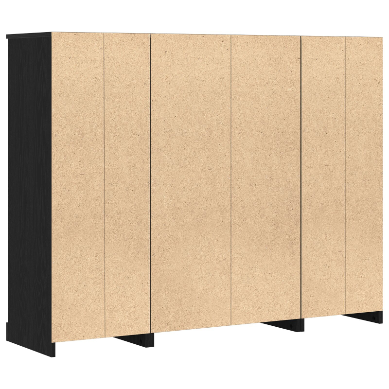Highboard Schwarz Eiche 132x35,5x103,5 cm Holzwerkstoff