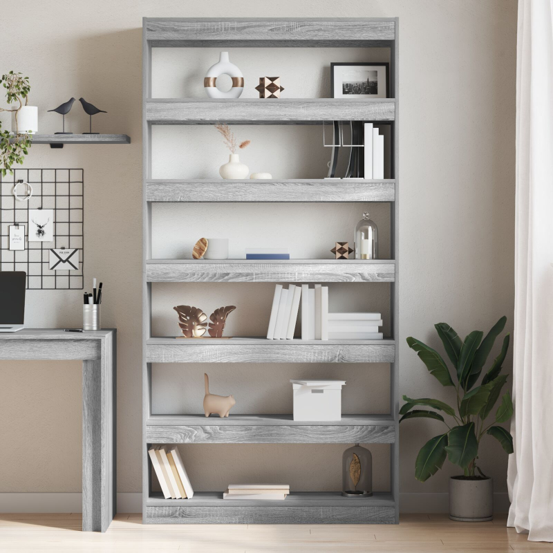 Bücherregal/Raumteiler Schwarz Eiche 100x30x198 cm Holzwerkstoff