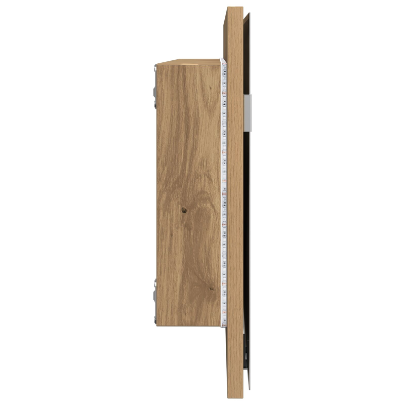 Badezimmer Spiegelschrank mit LED Licht Handwerks Eiche 80x37 cm