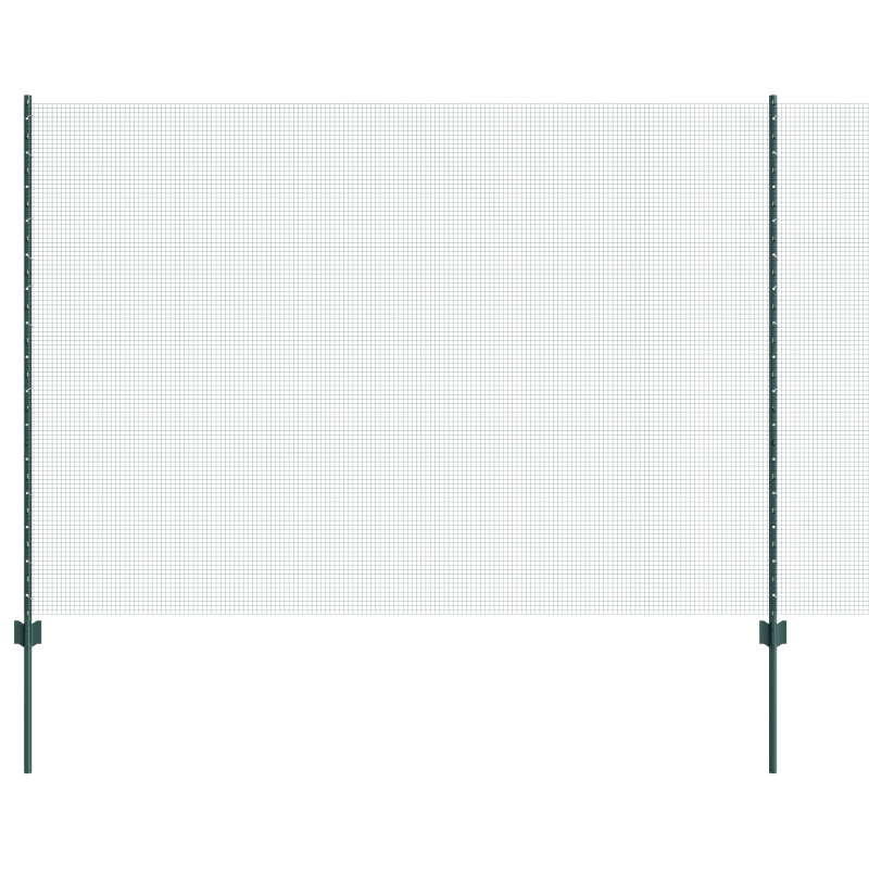 Schweissdrahtzaun mit 5 U-Posten Grün 1,6x10 m Stahl