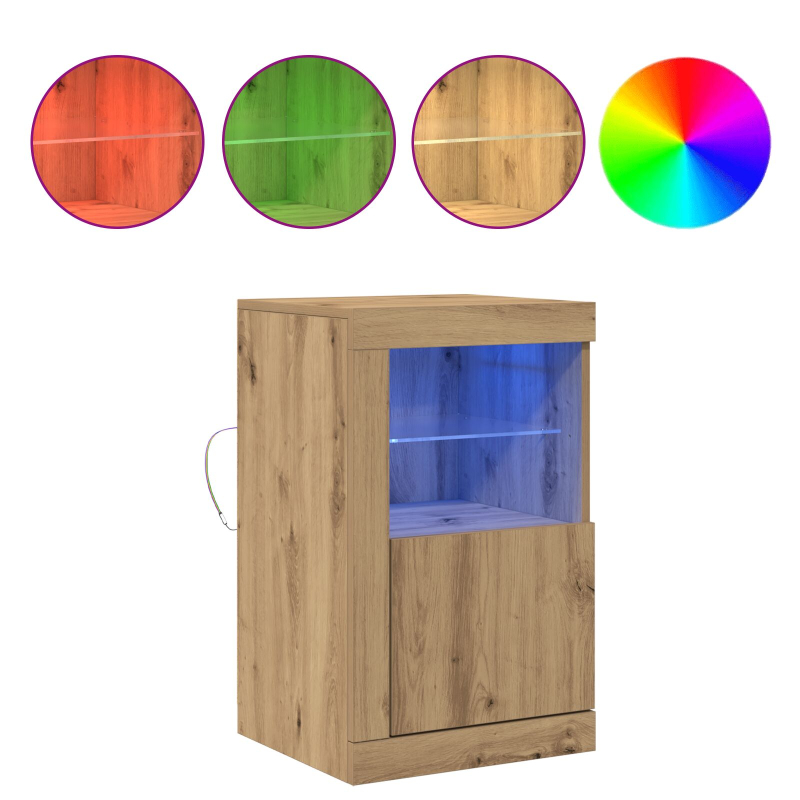Sideboard mit LED-Lichtern Artisan Eiche 41x37x67 cm