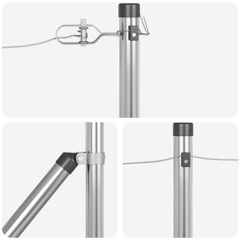 Zaunpfosten mit Spitze 26 Stück Ø32 mm 100 cm Verzinkter Stahl