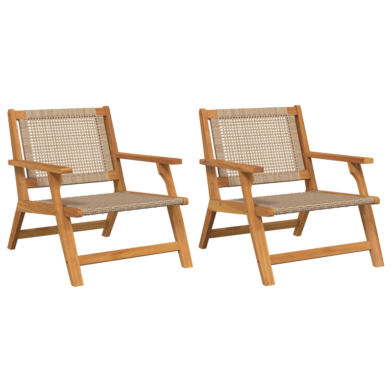 Gartenstühle 2 Stück Beige 76x67x73,5 cm Massivholz Akazie
