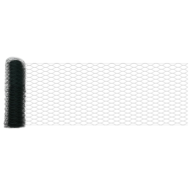 Zaunpfosten 11 Stück U-Kanal Grün 80 cm Stahl, Sechseckzaun Grün 0,8x50 m Stahl