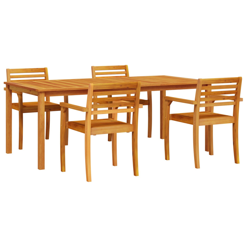 7-teiliges Gartentisch-Set aus massivem Holz-Akazie