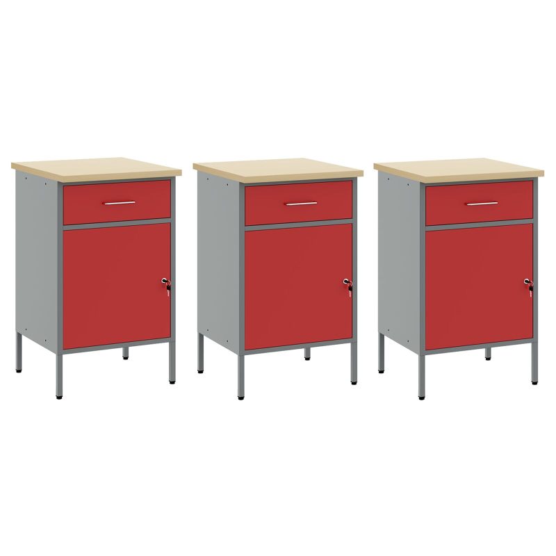 8-teiliges Werkbank-Set aus rotem Stahl