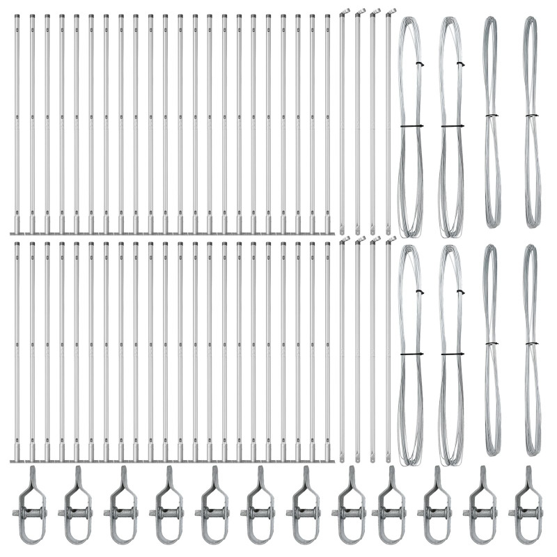 Zaunpfosten Set aus 104 Verzinkter Stahl 3,2 x 3,2 x 78,5 cm