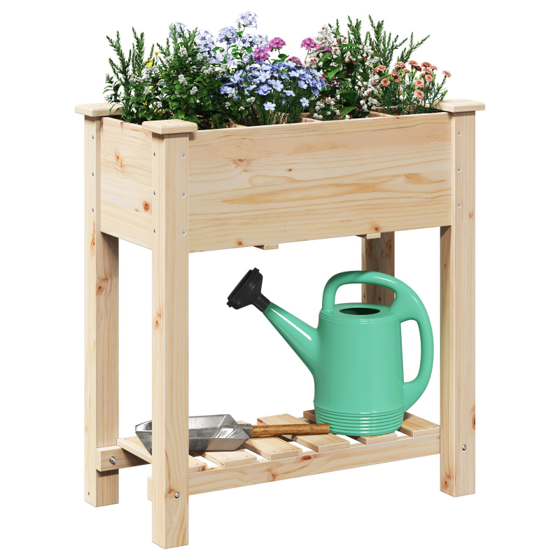Gartenpflanzer mit Gittern 71x37x76 cm aus massivem Kiefernholz
