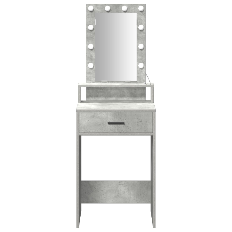Schminktisch mit LED-Lichtern Beton-Grau 50x41x140 cm