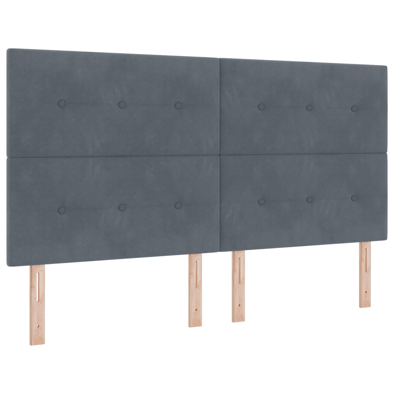 Kopfteil Mit Knopfheftung Dunkelgrau 180 cm Samt