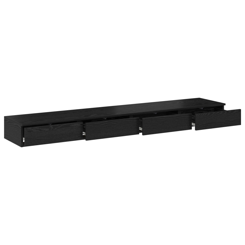 Bett-Schubladen Schwarz 200x36,5x16,5 cm Spanplatte