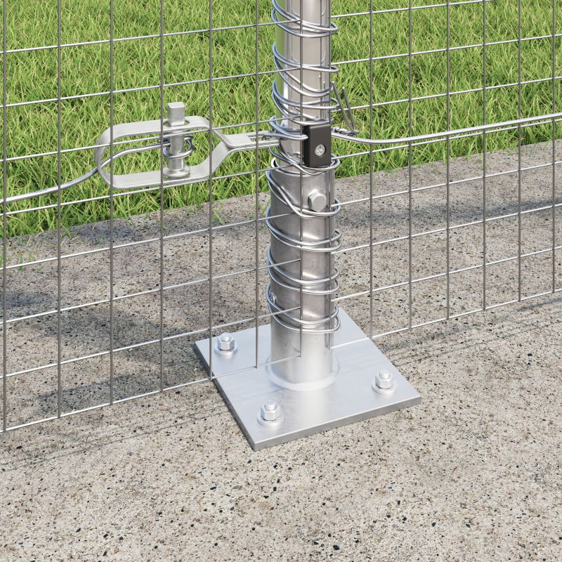geschweißter Drahtzaun mit 13 flanged Pfosten 1,5x25 m verzinkter Stahl