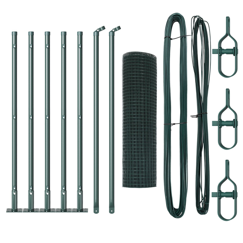 Metallzaunset Set von 2 Grün Metall 10 m Langlebig