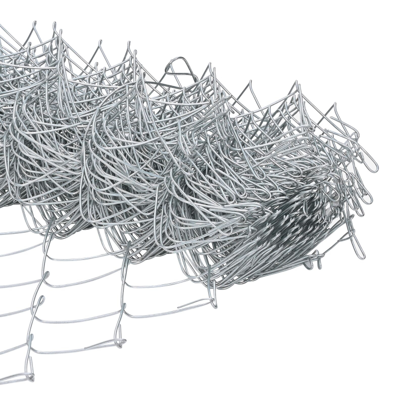 Kettengliedzaun mit 20 U-Posts Silber 1,5x10 m Stahl