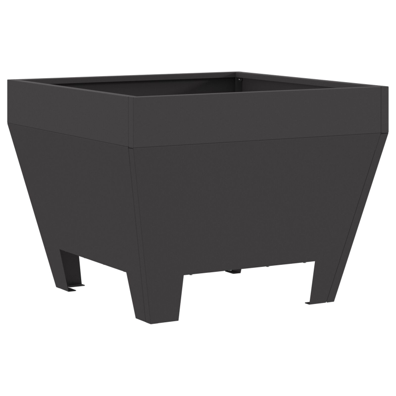 Feuerstelle Quadrat Schwarz 50x50x30 cm Stahl