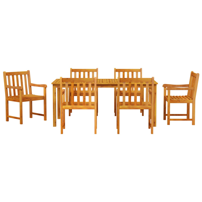 7-teiliges Garten-Esstisch-Set aus stabilem Akazienholz