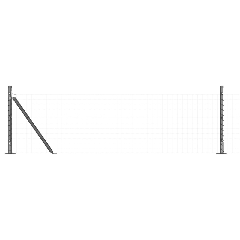 Zaunpfosten Set 7-teilig Grau Beton 3.2 x 3.2 x 50 cm Langlebig