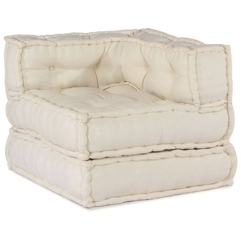 Modulare Poufs 3er Set Creme Stoff