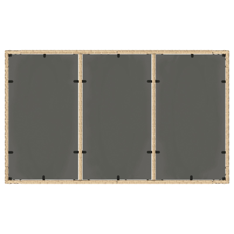 5-teilige Garten-Essgruppe mit Kissen Beige Poly Rattan