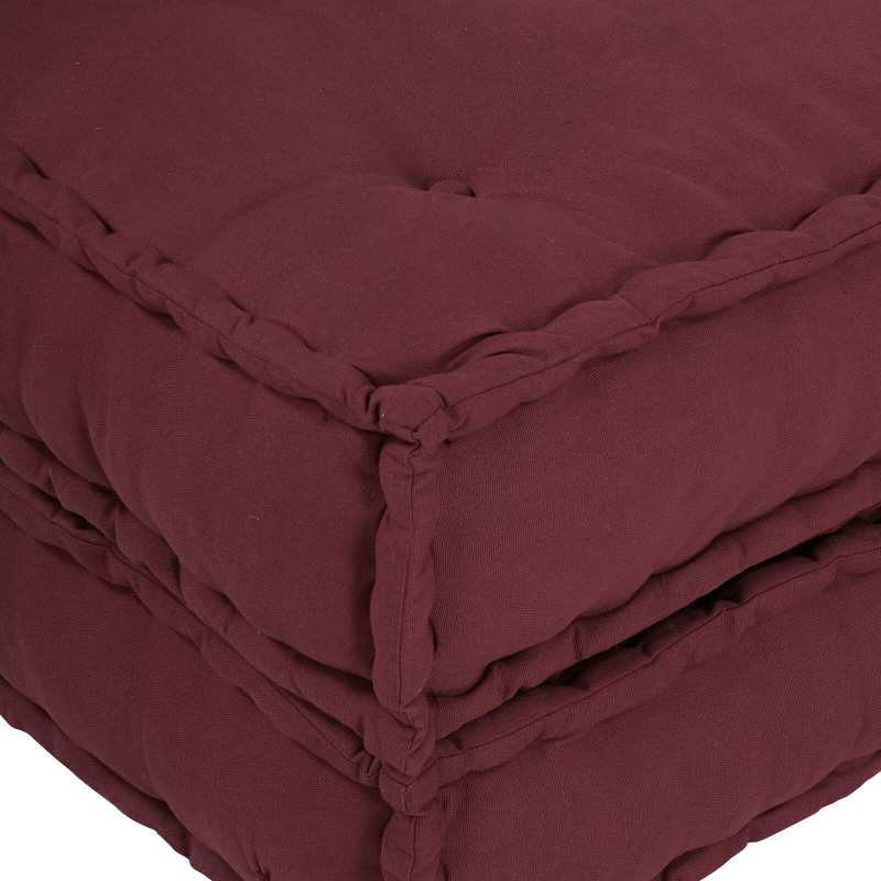 Modulare Poufs 4er Set in Burgundy-Stoff