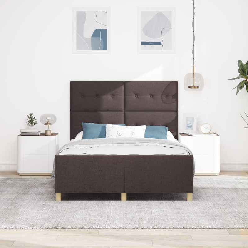 Bettgestell Dunkelbraun 160x200 cm Stoff