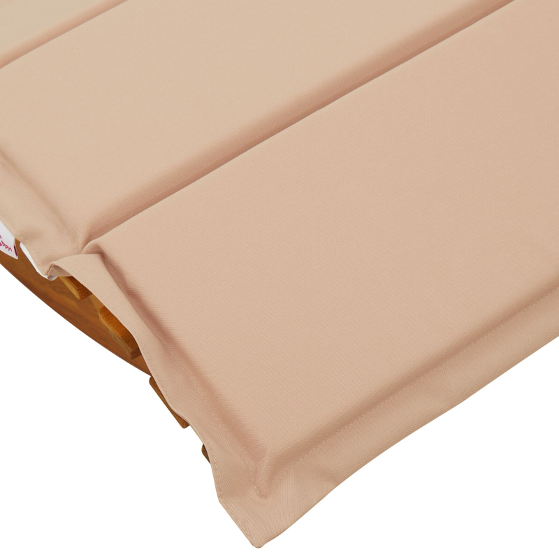 Sonnenliege Set aus 2 Beige Holz und gepolsterter Stoff Groß