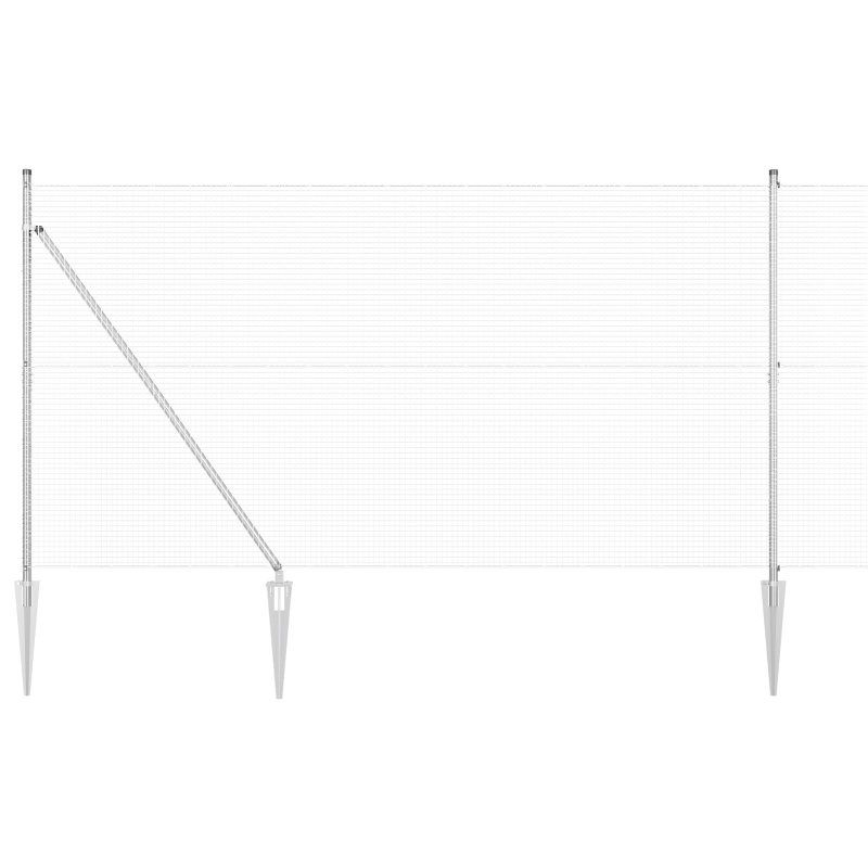 Zaunpfosten Set Set von 2 Verzinkter Stahl 10 x 1,5 m Langlebig