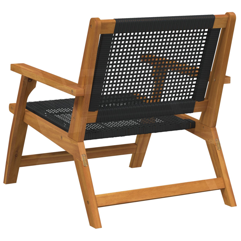 Gartenstühle 2 Stück Schwarz 76x67x73,5 cm Massivholz Akazie
