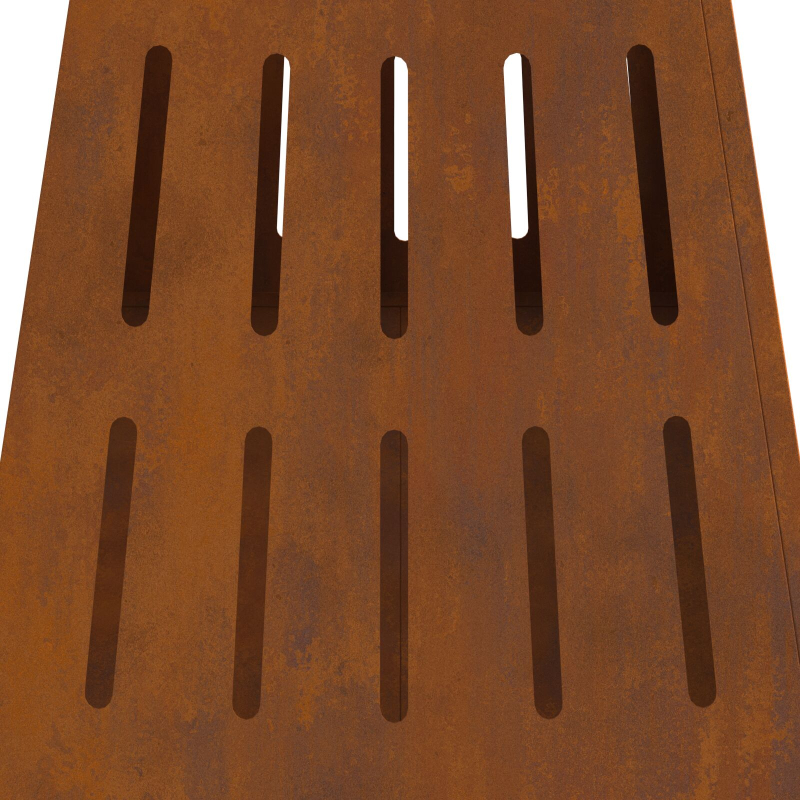 Feuerschale Quadrat 50x50x70 cm Wetterstahl
