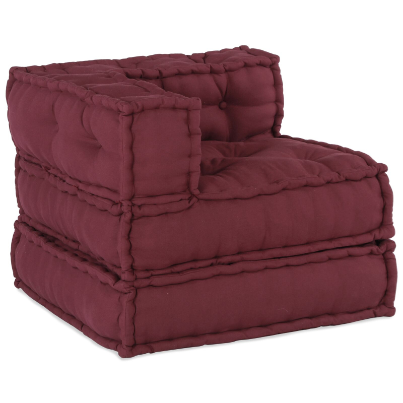 Modular Poufs 3er Set Burgunderrotes Gewebe