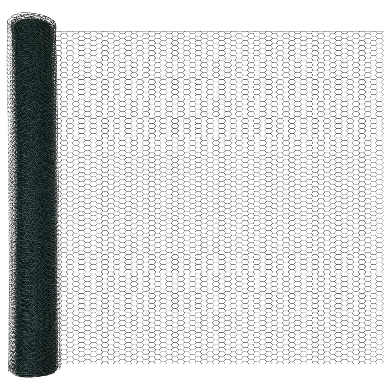 Zaunpfosten 11 Stück U-Kanal Grün 140 cm Stahl, Sechseckenzaun Grün 1,4x25 m Stahl