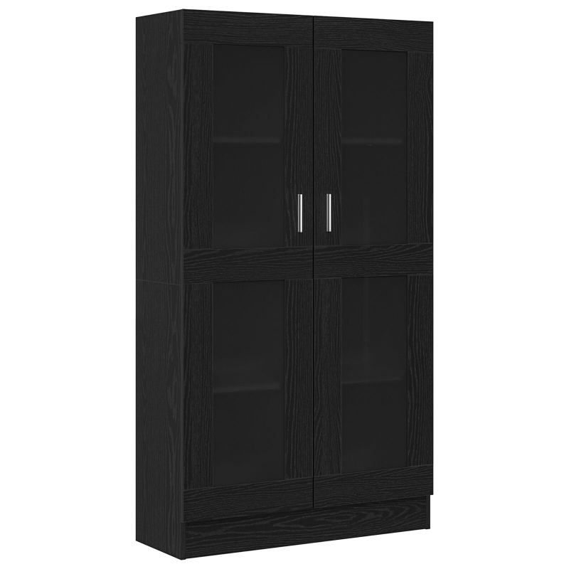 Bücherregal Schwarz Eiche 82,5x30,5x150 cm Holzwerkstoff