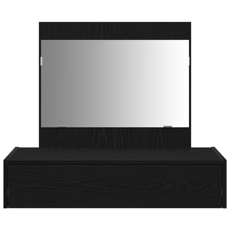 Wandmontierter Schminktisch Schwarz Eiche 83x40x70 cm