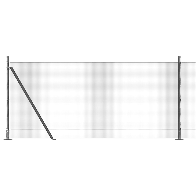 Graues Zaunpfosten-Set Set aus 2 Grau Metall, PVC 10 x 1 m