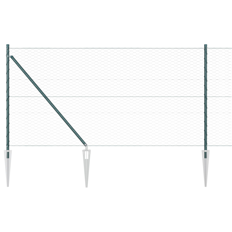 Zaun-Set Set mit 2 Forstgrün Pulverbeschichteter Stahl 25 x 1 m