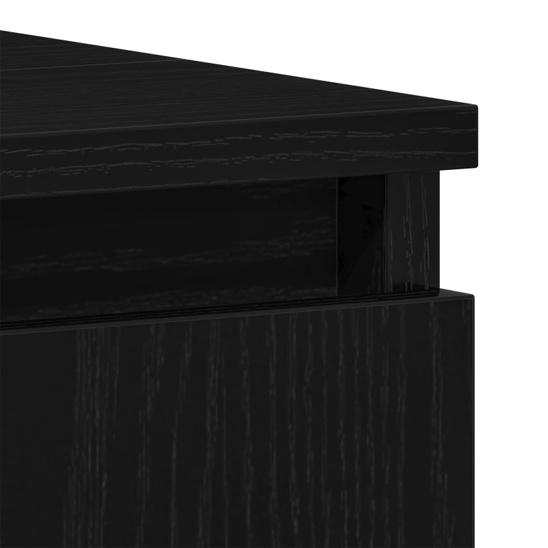 Badezimmer Waschbecken Schrank Schwarz Eiche 65x33x60 cm Engineered Wood