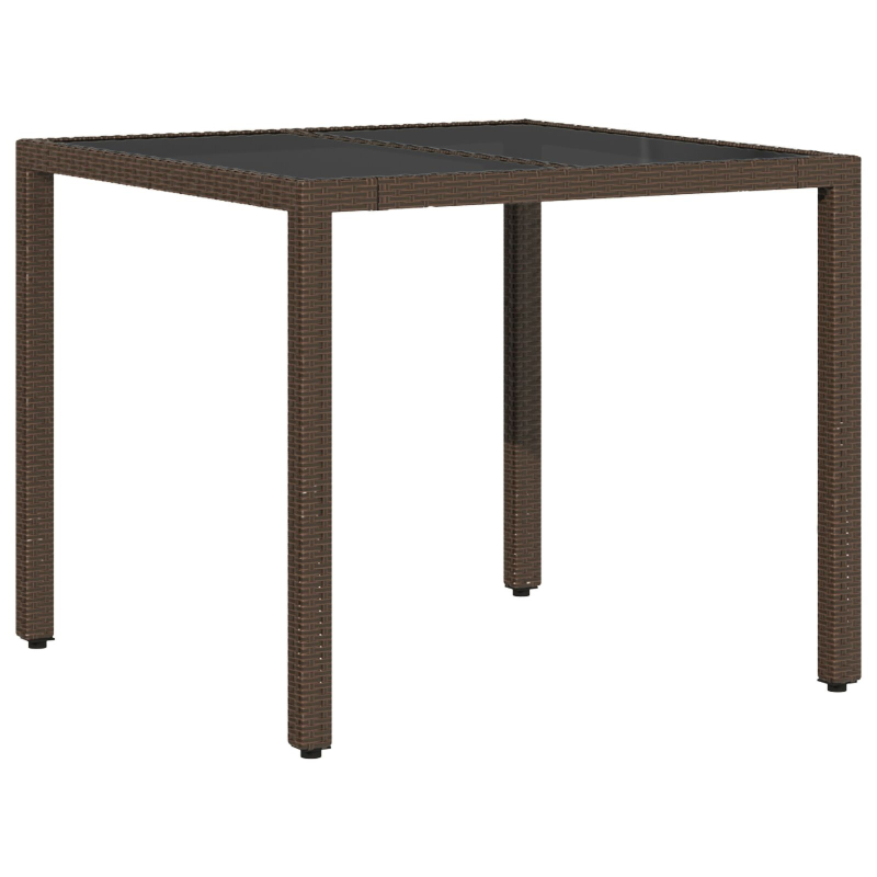 3-teiliges Garten-Esszimmer-Set mit Kissen Braun Poly Rattan