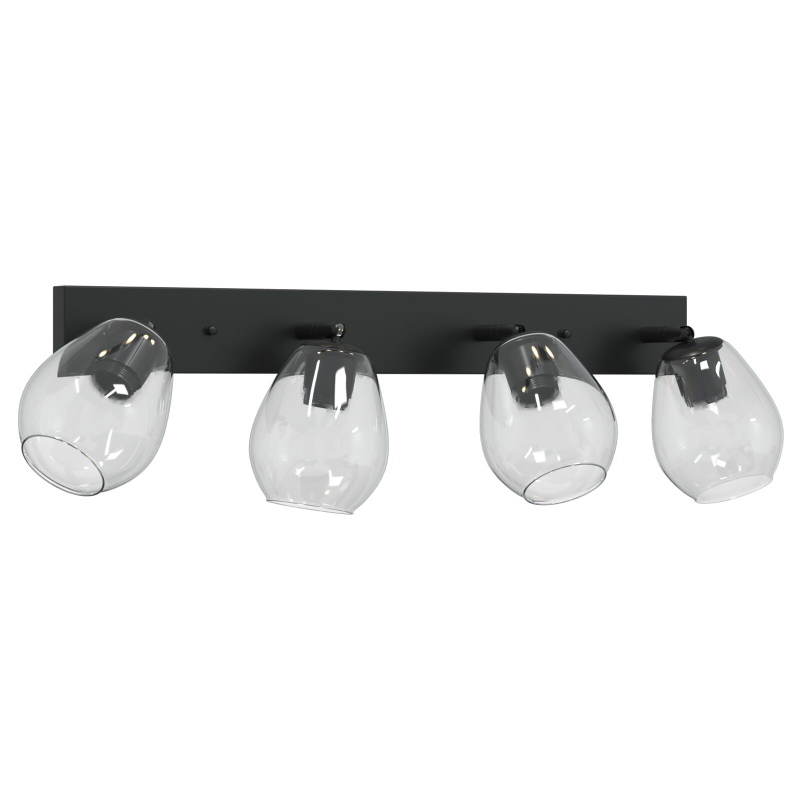 Deckenleuchte mit verstellbarem Glasschirm Anthrazit E27