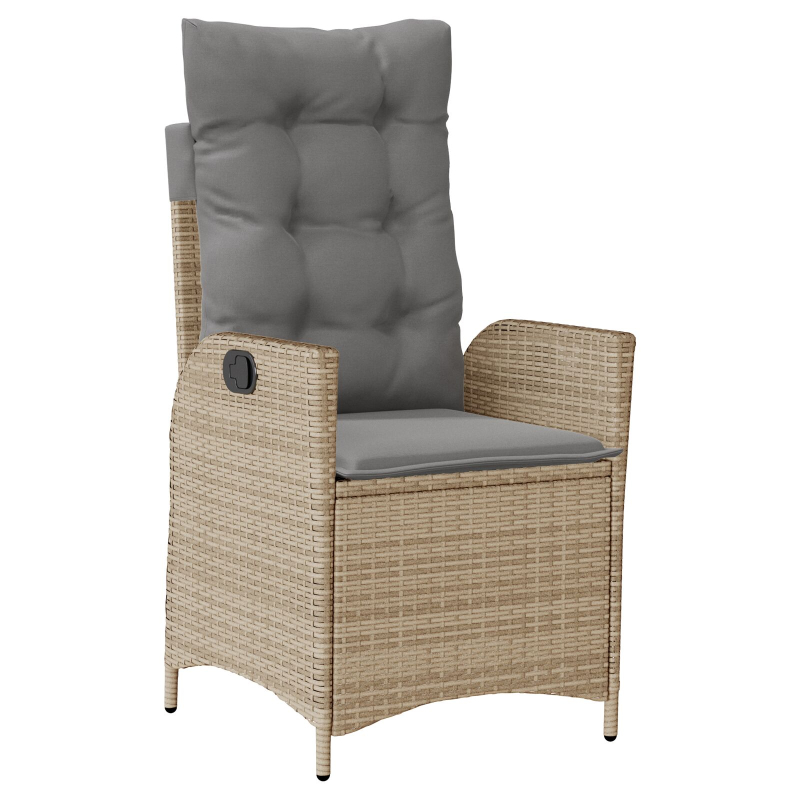 7-teiliges Garten-Esszimmer-Set mit Kissen - Beige - Poly-Rattan