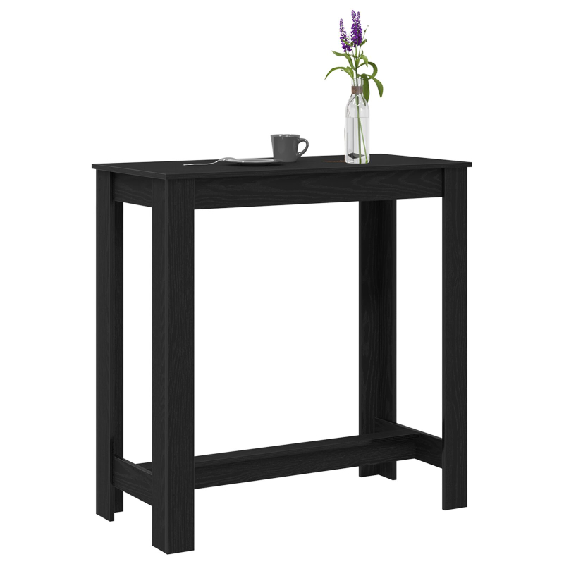 Bartisch aus schwarzem Eichenholz 102x50x103,5 cm aus Ingenieurholz