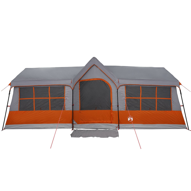 Campingzelt mit Fenstern Grau und Orange 12-Personen Wasserdicht