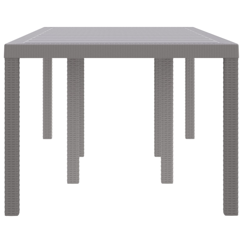Gartentisch Hellgrau 200x100x73 cm Poly Rattan