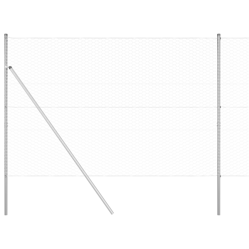 Zaunset Set aus 2 Feuerverzinkter Stahl 25 x 1,5 m Langlebig