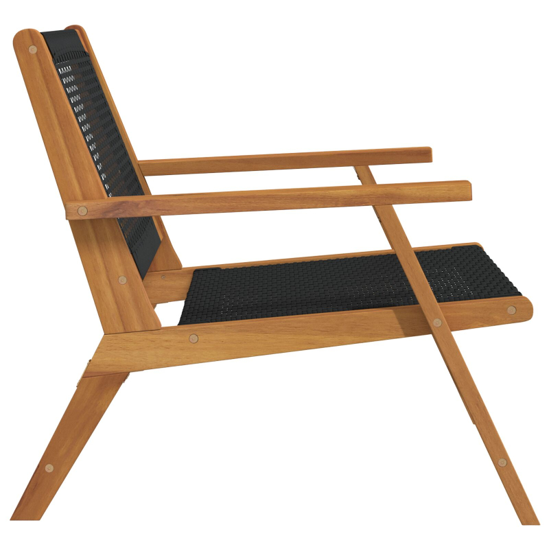 Gartenstühle 2 Stück Schwarz 76x67x73,5 cm Massivholz Akazie