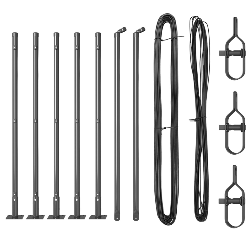 Zaunpfosten Set 7-teilig Grau Beton 3.2 x 3.2 x 50 cm Langlebig