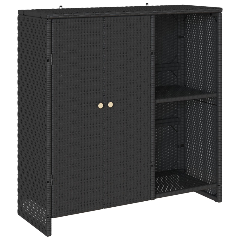 Aufbewahrungsschrank Schwarz 100x36x102 cm Rattan