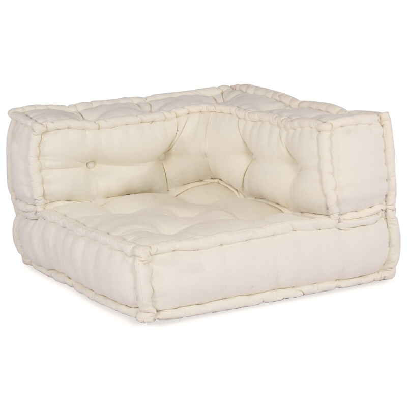Modulare Poufs 3er Set Creme Stoff