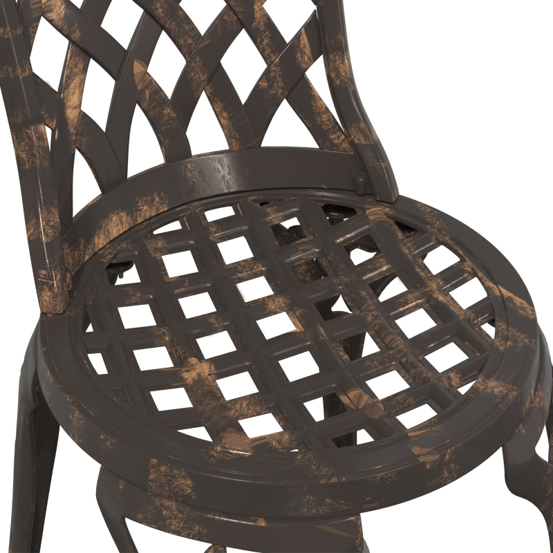 Gartenstühle 2er Set Bronze Gussaluminium