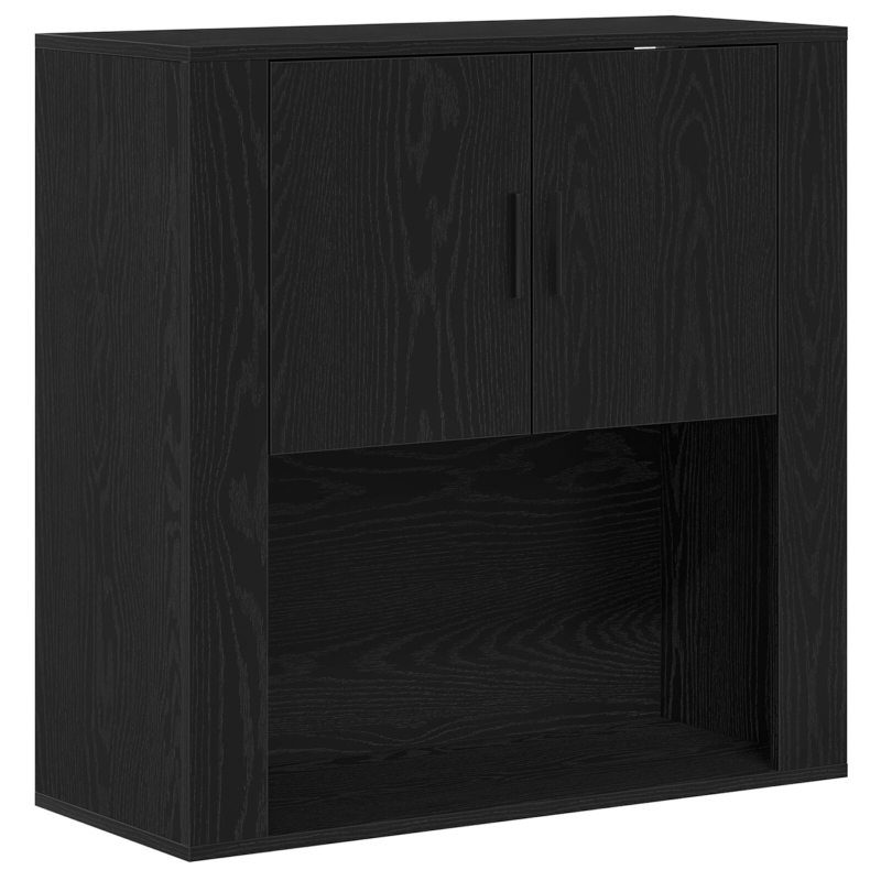 Hochtisch Schwarz Eiche 80x33x150 cm Werkstoff