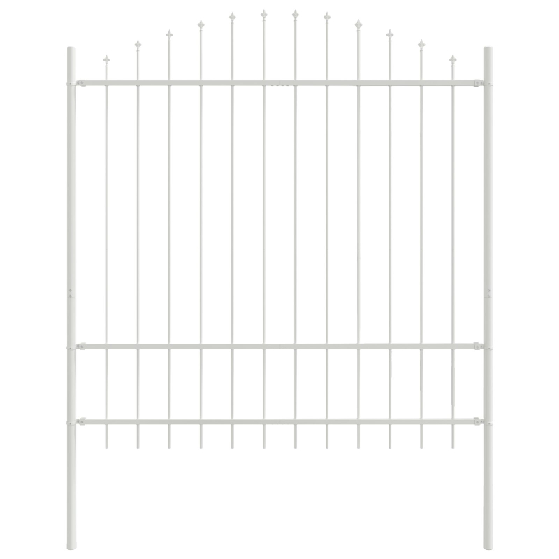 Gartenzaun mit Bogenoberteil Weiß 3,4x1,75 m Stahl